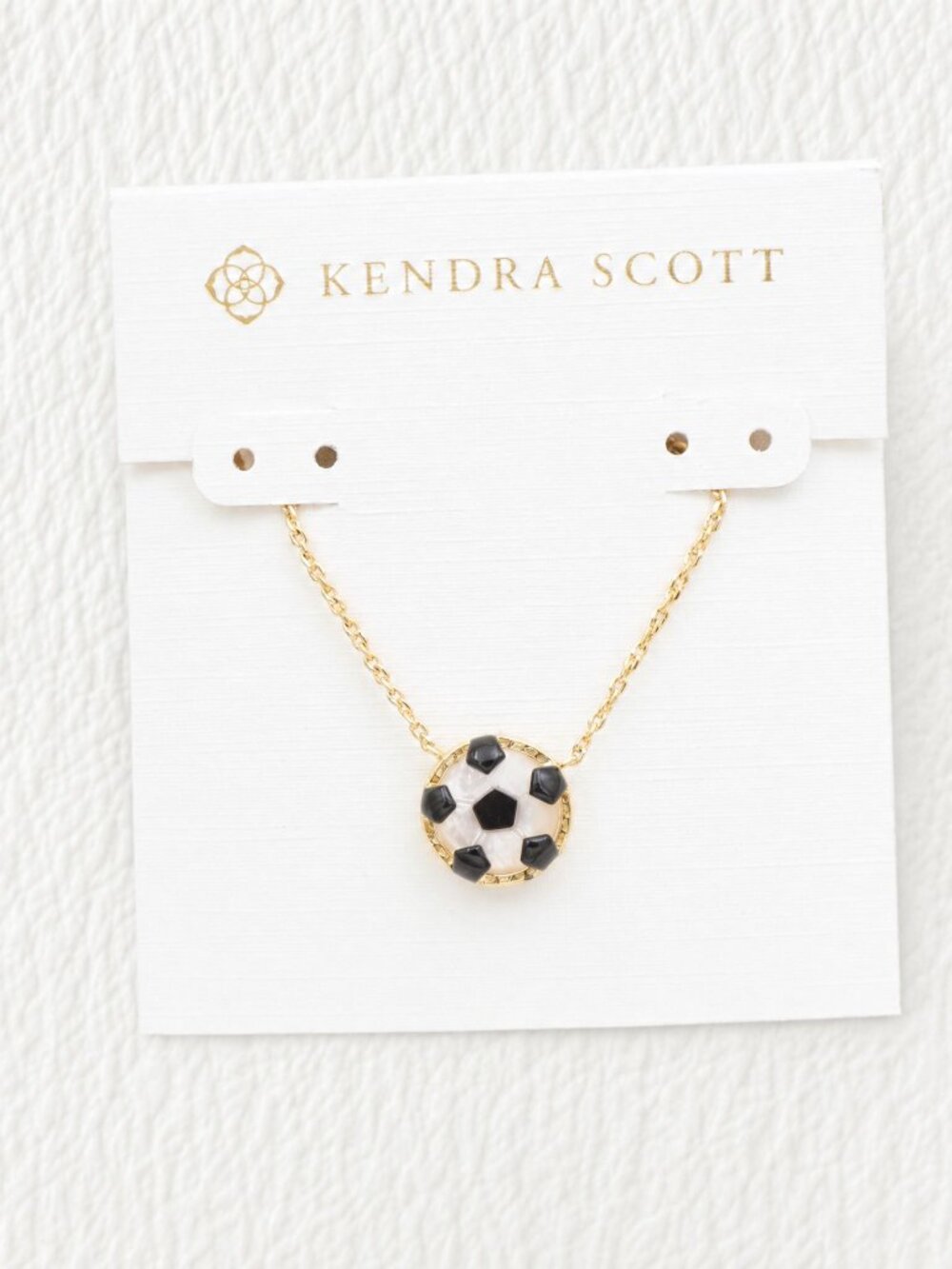 Kendra Scott Soccer Ivory Mother-of-Pearl Gold Short Necklace NEW